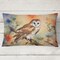 Edge Collections - 12" x 16" - Multicolor - Barn Owl Watercolor Decorative Couch Pillow - 1 Piece